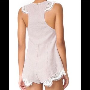 For Love And Lemons Other - For Love & Lemons Seersucker & Lace Romper For Love And Lemons Other - For Love & Lemons Seersucker & Lace Romper